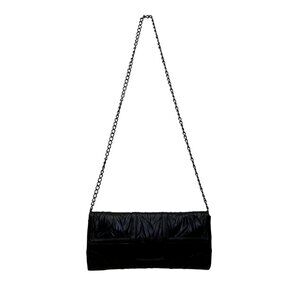 Jessica McClintock Women’s Black Textured Design Chain Strap Evening Clutch Bag